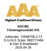 A Bisnode tanúsítvánnyal rendelkező cégekkel az üzletkötés kockázata alacsony. A minősítés 100 éves nemzetközi tapasztalattal rendelkező, több száz változót figyelembe vevő Bisnode minősítési rendszeren alapul. A tanúsítvány az aktuális állapotot jelzi, és naponta frissül. Bisnode tanusitvany